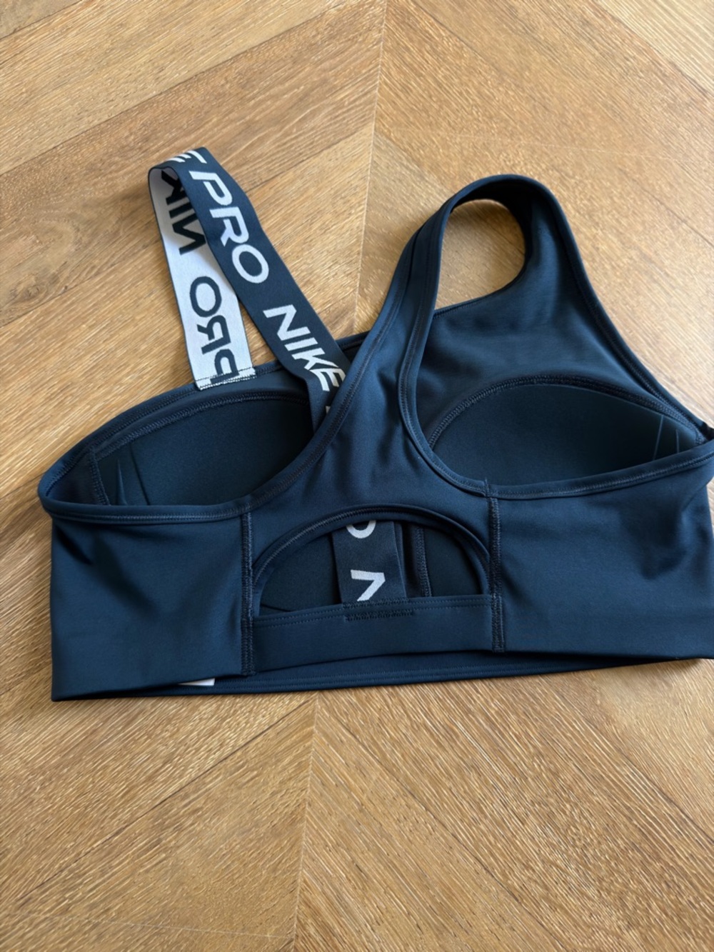 NWOT | Nike Pro Swoosh Navy One-Shoulder Asymmetric Sports Bra - Picture 3 of 4
